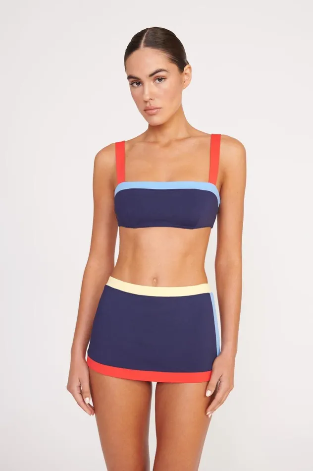 Women Bikinis STAUD STAUD NELL SWIM SKIRT NAVY COLORBLOCK Women Bikinis STAUD STAUD NELL SWIM SKIRT NAVY COLORBLOCK