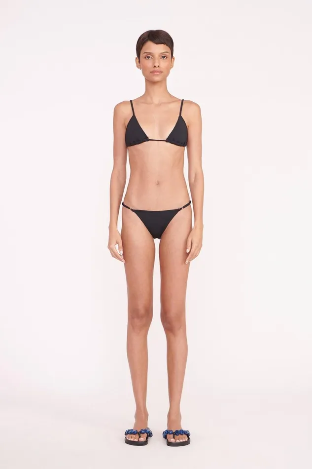 Women Bikinis STAUD STAUD SISLEY STRING BOTTOM BLACK