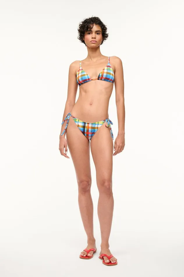 Women Bikinis STAUD STAUD SISLEY STRING BOTTOM MADRAS PLAID