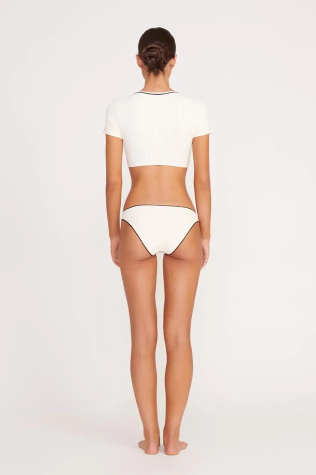 Women Bikinis STAUD STAUD SOLEIL SWIM TOP IVORY BLACK
