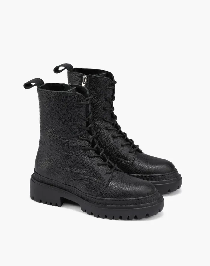 Women Boots Madewell Maguire ShearlingLined Leather Bellagio LaceUp Boots