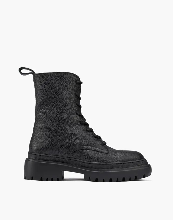 Women Boots Madewell Maguire ShearlingLined Leather Bellagio LaceUp Boots