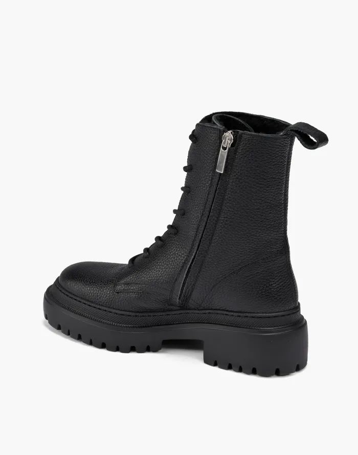 Women Boots Madewell Maguire ShearlingLined Leather Bellagio LaceUp Boots