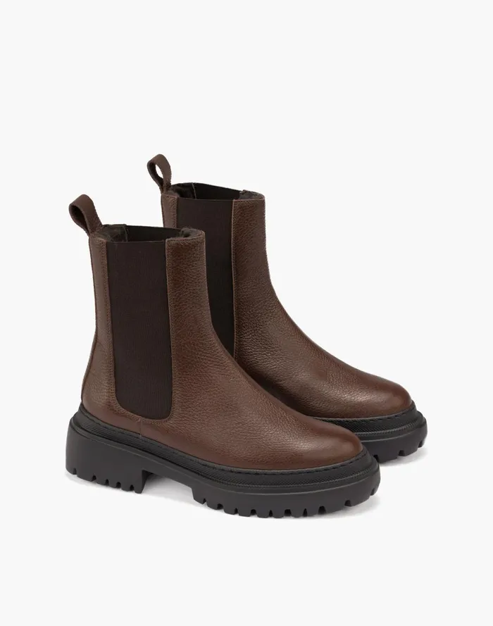 Women Boots Madewell Maguire ShearlingLined Leather Cortina Chelsea Boots