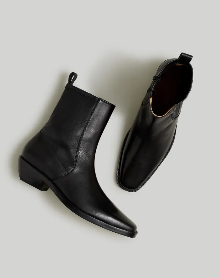 Women Boots Madewell The Idris Ankle Boot In Leather