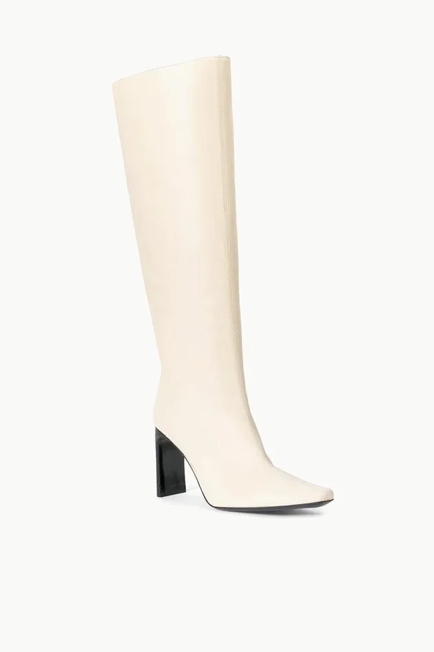 Women Boots STAUD STAUD WALLY HIGH HEEL BOOT CREAM BLACK Women Boots STAUD STAUD WALLY HIGH HEEL BOOT CREAM BLACK
