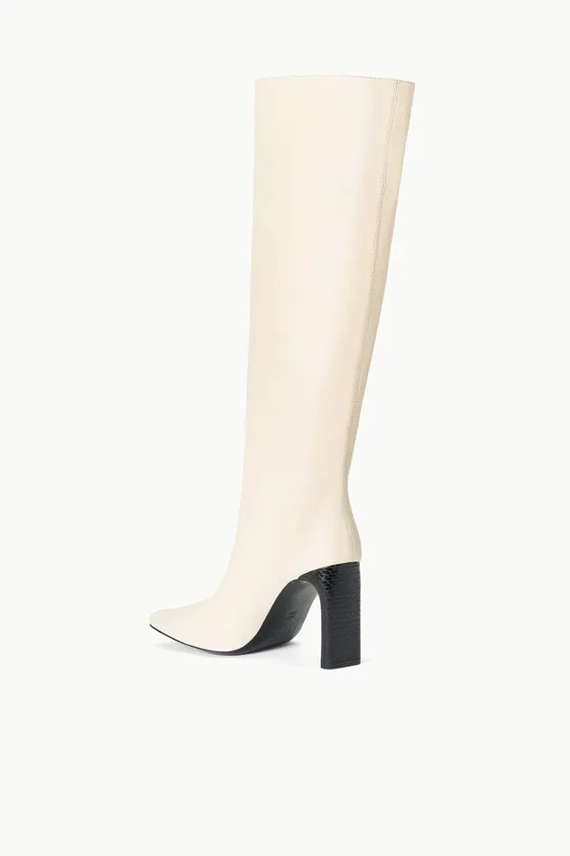 Women Boots STAUD STAUD WALLY HIGH HEEL BOOT CREAM BLACK Women Boots STAUD STAUD WALLY HIGH HEEL BOOT CREAM BLACK