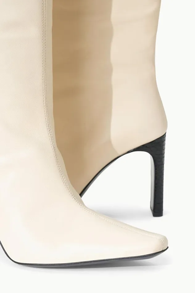 Women Boots STAUD STAUD WALLY HIGH HEEL BOOT CREAM BLACK Women Boots STAUD STAUD WALLY HIGH HEEL BOOT CREAM BLACK