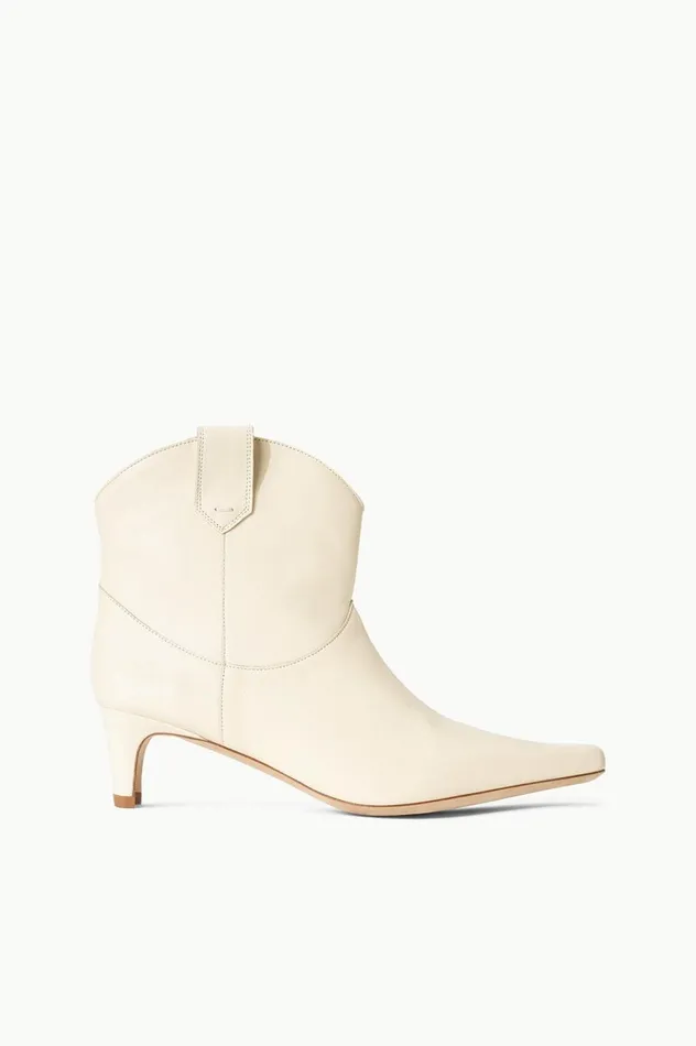 Women Boots STAUD STAUD WESTERN WALLY ANKLE BOOT CREAM