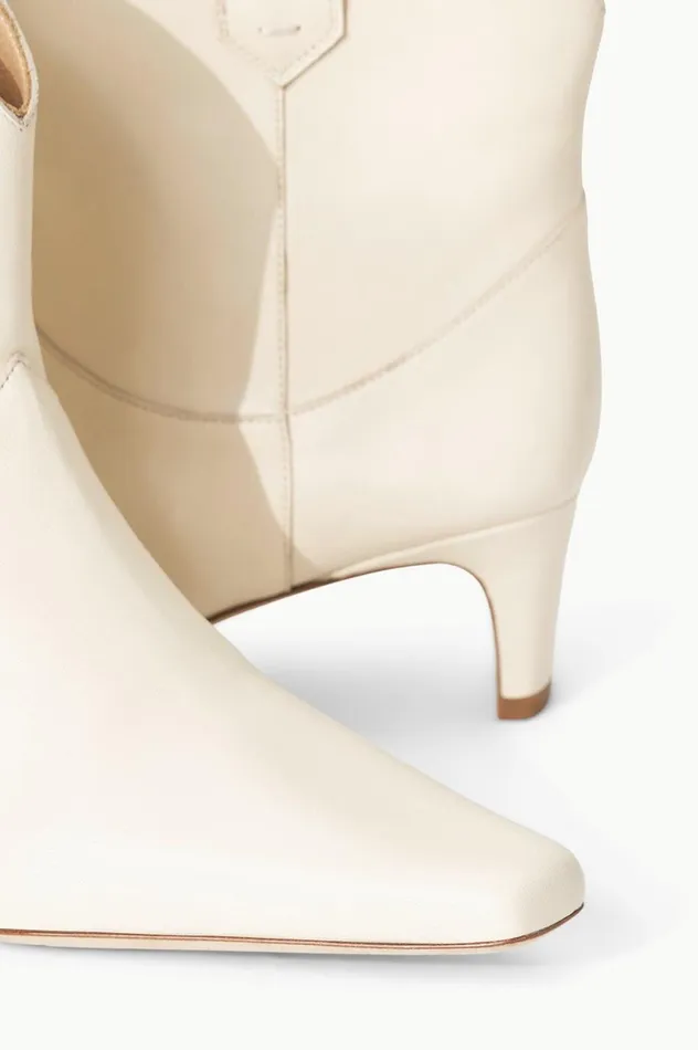 Women Boots STAUD STAUD WESTERN WALLY ANKLE BOOT CREAM Women Boots STAUD STAUD WESTERN WALLY ANKLE BOOT CREAM