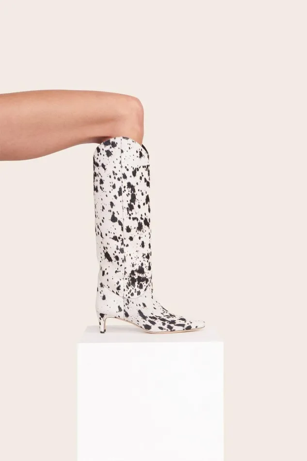 Women Boots STAUD STAUD WESTERN WALLY BOOT BLACK and WHITE HAIRCALF Women Boots STAUD STAUD WESTERN WALLY BOOT BLACK and WHITE HAIRCALF