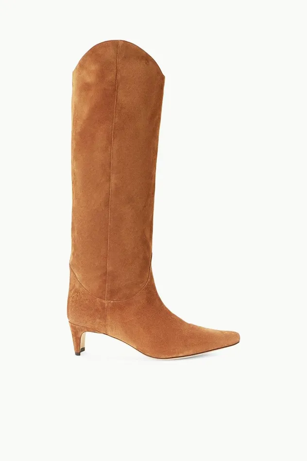 Women Boots STAUD STAUD WESTERN WALLY BOOT TAN SUEDE