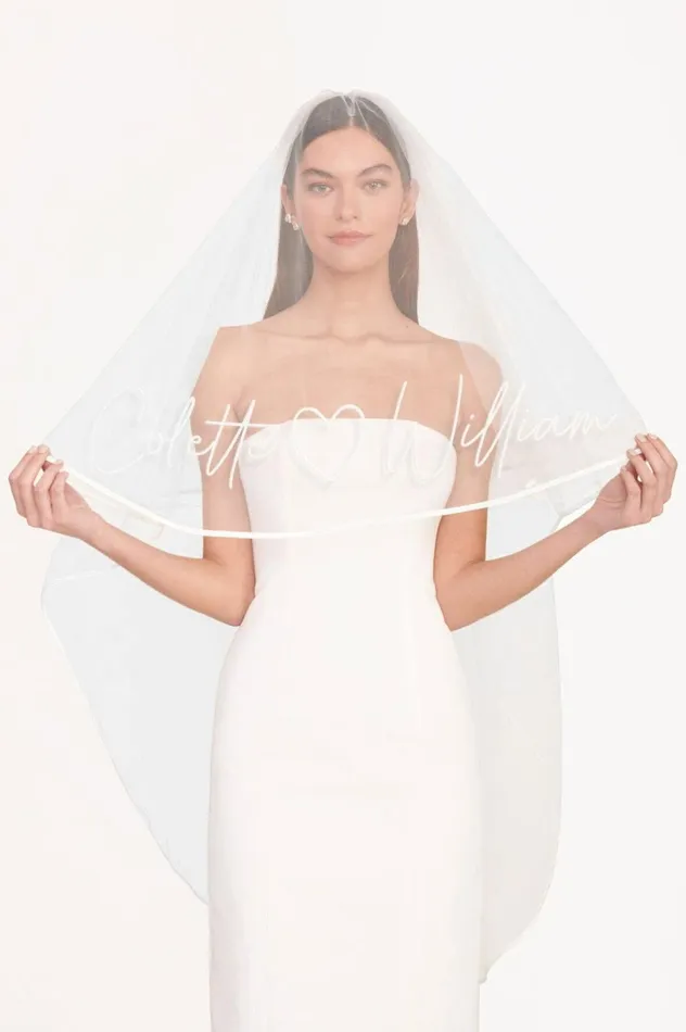 Women Bridal STAUD CUSTOM EMBROIDERED VEIL