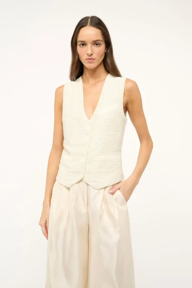 Women Bridal STAUD STAUD BRETT VEST IVORY