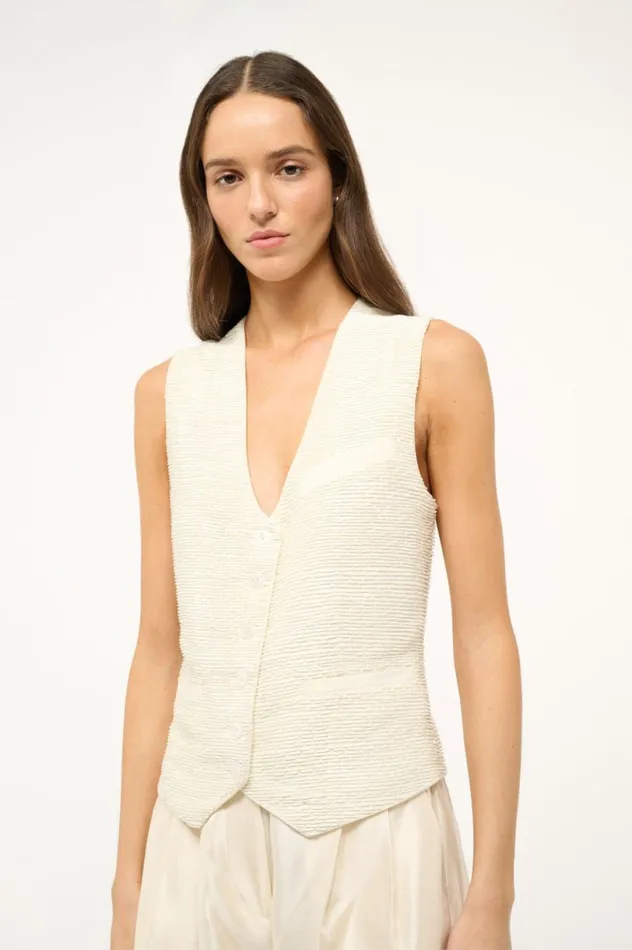 Women Bridal STAUD STAUD BRETT VEST IVORY Women Bridal STAUD STAUD BRETT VEST IVORY