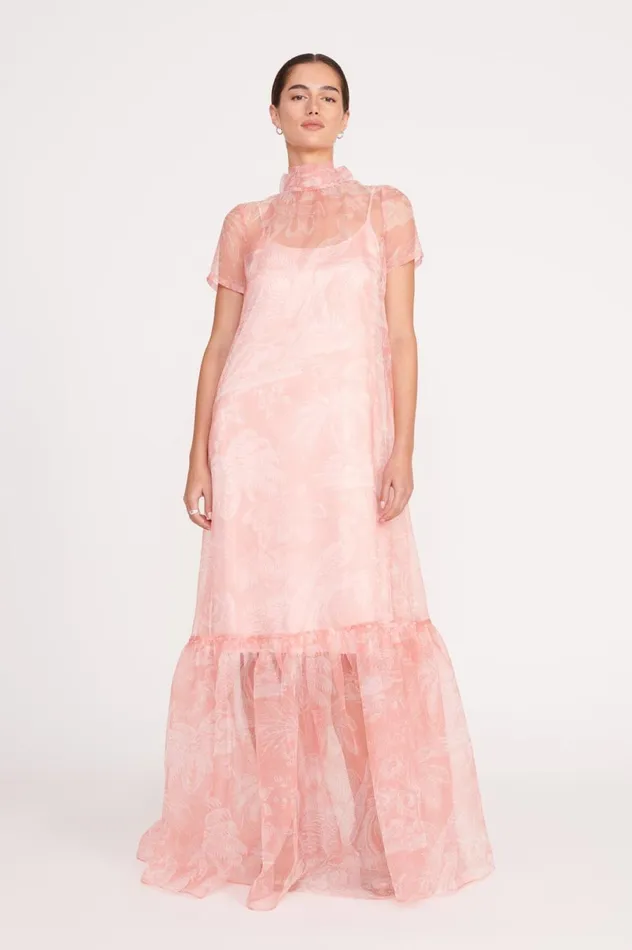 Women Bridal STAUD STAUD CALLUNA DRESS CHERRY BLOSSOM IVORY TOILE