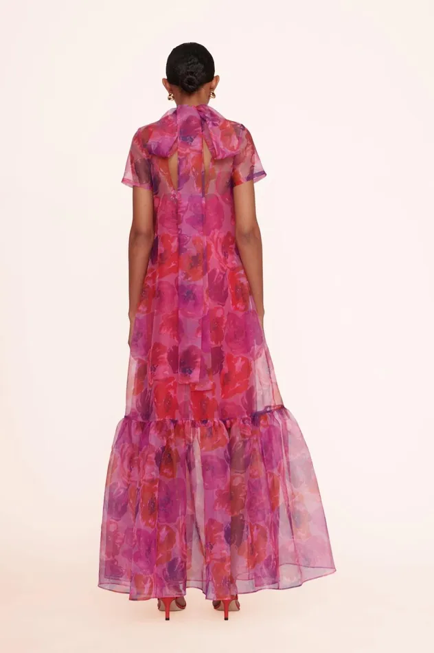 Women Bridal STAUD STAUD CALLUNA DRESS MAGENTA PAINTED FLORAL Women Bridal STAUD STAUD CALLUNA DRESS MAGENTA PAINTED FLORAL