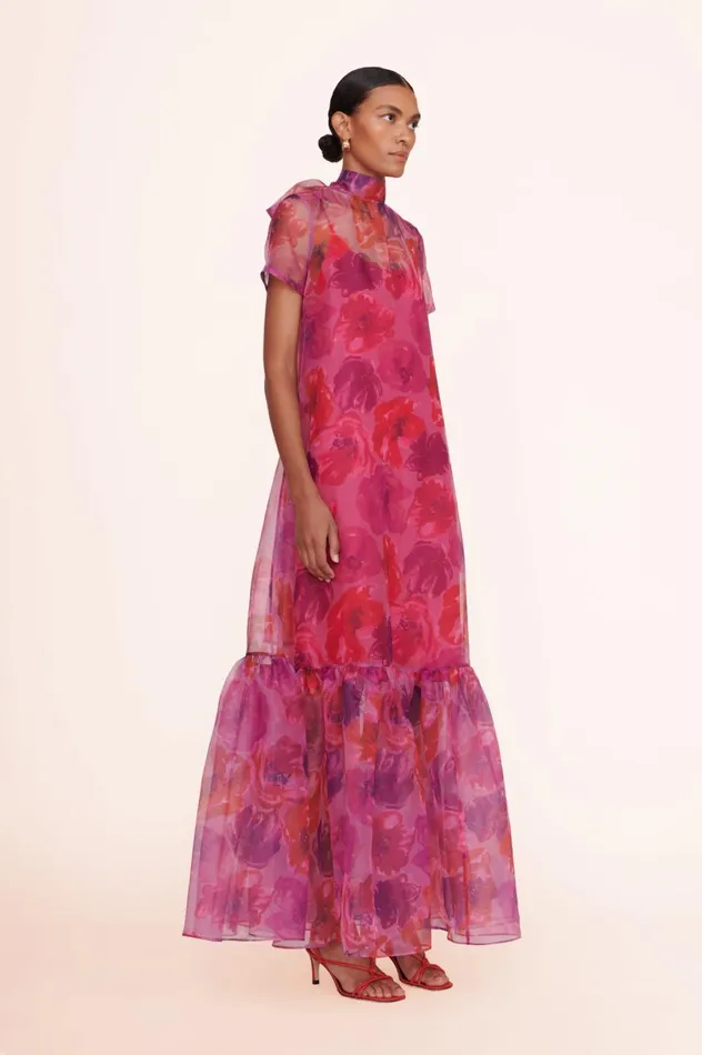 Women Bridal STAUD STAUD CALLUNA DRESS MAGENTA PAINTED FLORAL Women Bridal STAUD STAUD CALLUNA DRESS MAGENTA PAINTED FLORAL