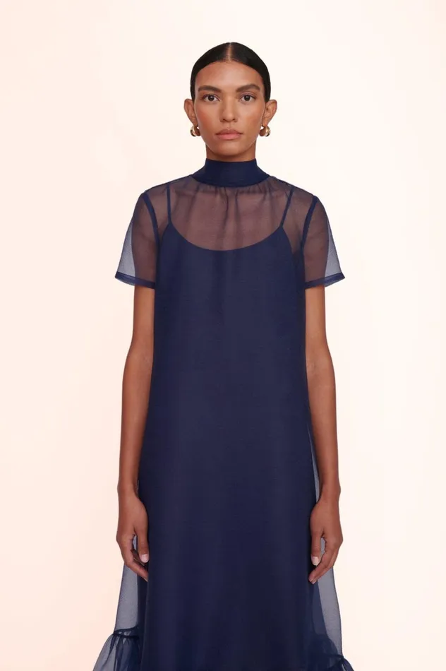 Women Bridal STAUD STAUD CALLUNA DRESS NAVY Women Bridal STAUD STAUD CALLUNA DRESS NAVY