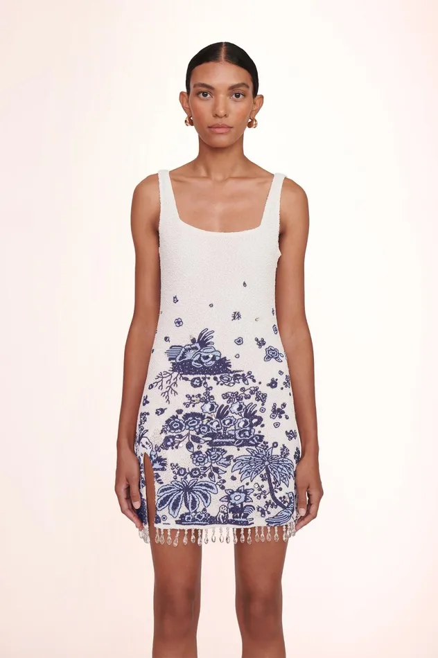 Women Bridal STAUD STAUD LE SABLE DRESS BLUE TOILE Women Bridal STAUD STAUD LE SABLE DRESS BLUE TOILE