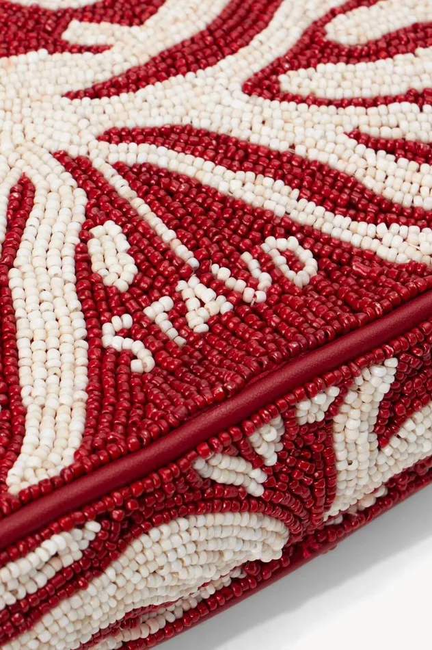 Women Bridal STAUD TOMMY BEADED BAG SCARLET WHITE Women Bridal STAUD TOMMY BEADED BAG SCARLET WHITE