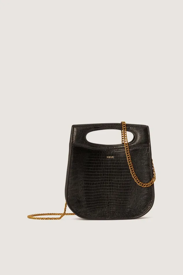 Women CHERIMINI BAG Black Lizard Soeur Bags
