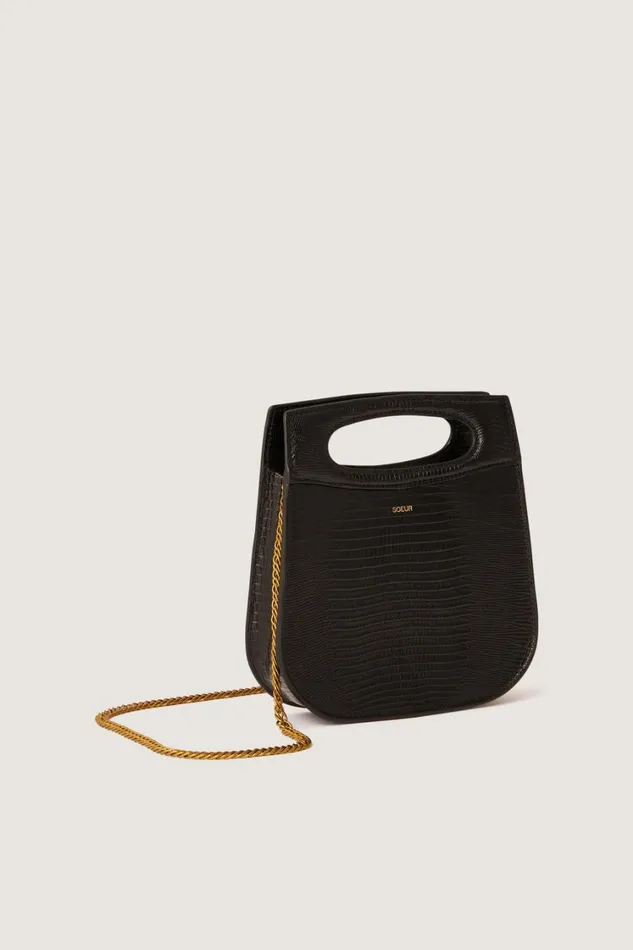 Women CHERIMINI BAG Black Lizard Soeur Bags