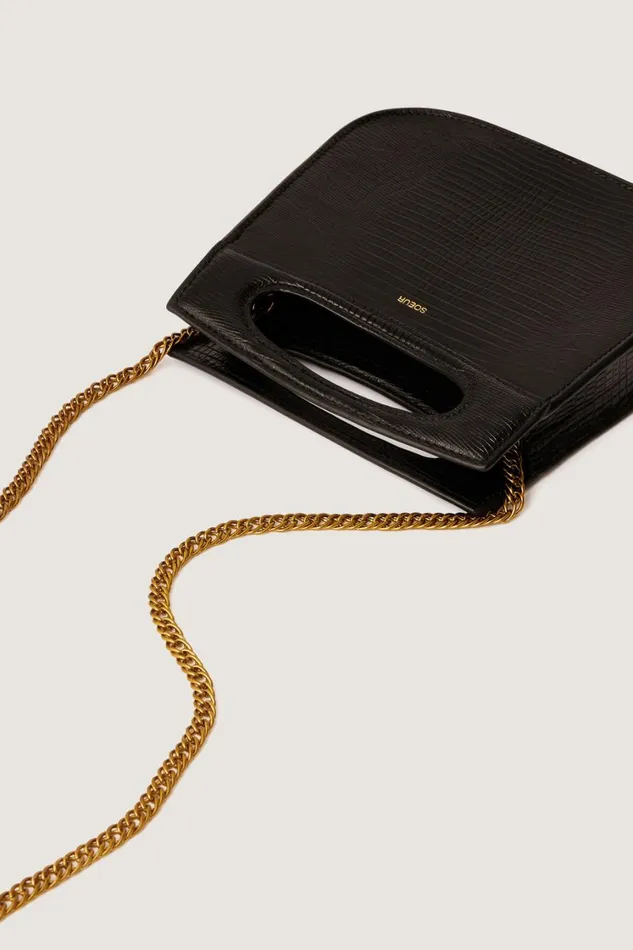 Women CHERIMINI BAG Black Lizard Soeur Bags