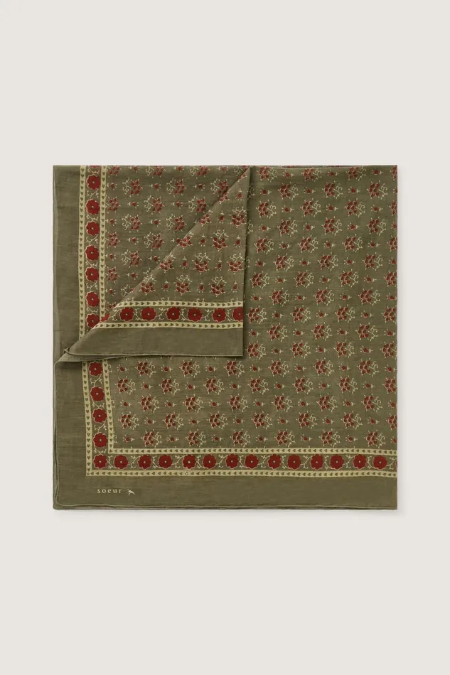 Women CLASSIC SCARF Greenpink Soeur Scarves