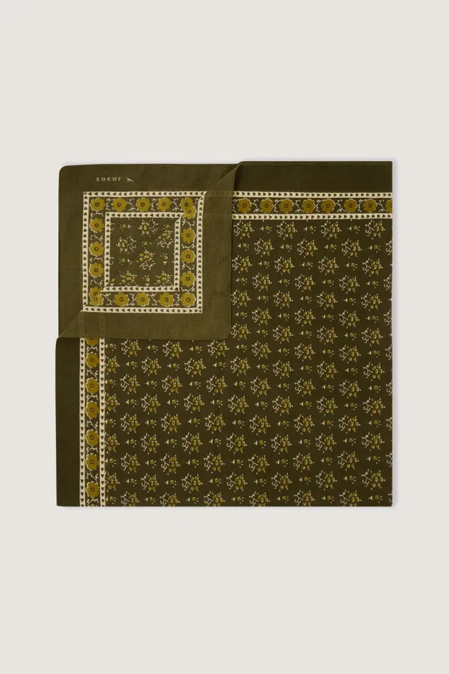 Women CLASSIQ SCARF Khakioffwhite Soeur Scarves