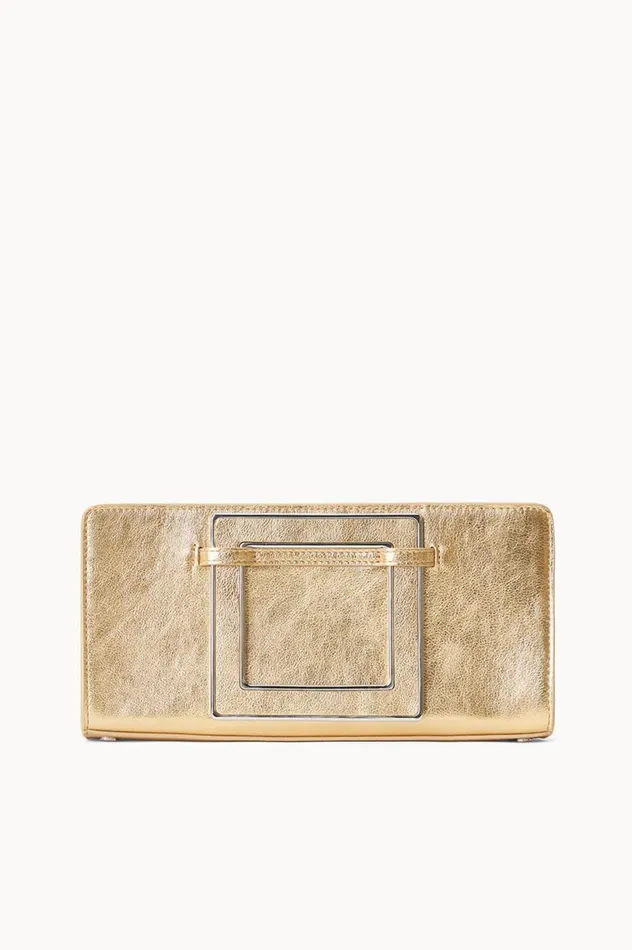 Women Clutches STAUD STAUD SHIRLEY METAL HANDLE CLUTCH GOLD