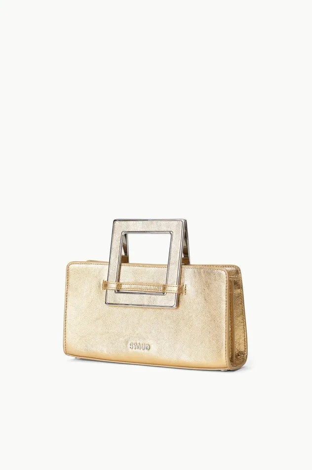 Women Clutches STAUD STAUD SHIRLEY METAL HANDLE CLUTCH GOLD Women Clutches STAUD STAUD SHIRLEY METAL HANDLE CLUTCH GOLD