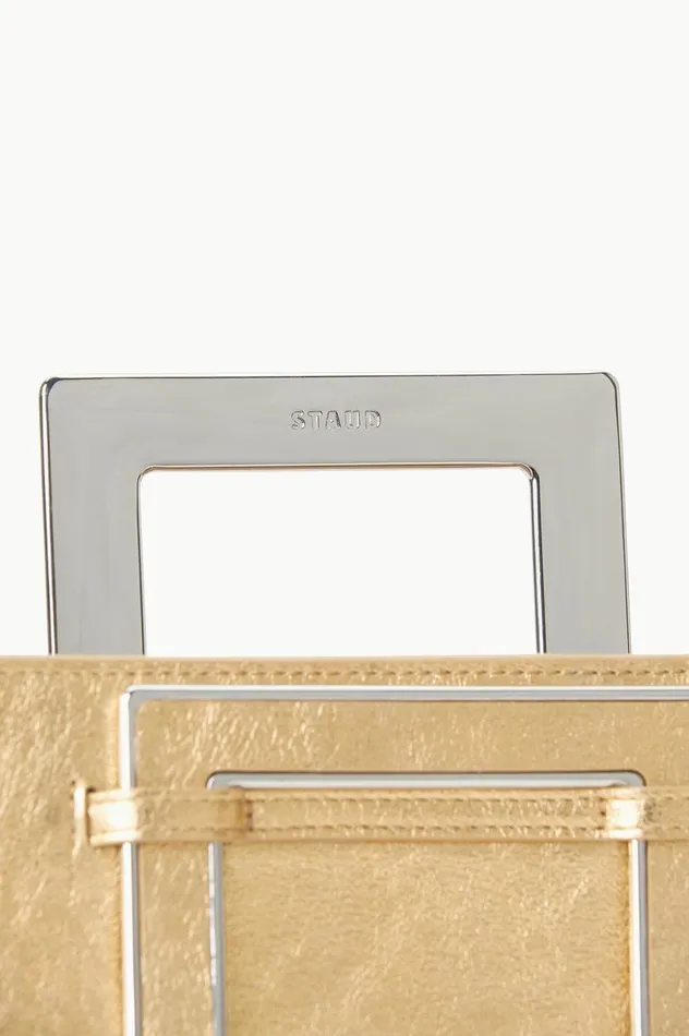 Women Clutches STAUD STAUD SHIRLEY METAL HANDLE CLUTCH GOLD Women Clutches STAUD STAUD SHIRLEY METAL HANDLE CLUTCH GOLD