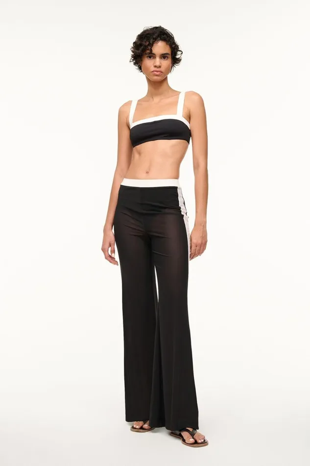 Women CoverUps STAUD MILO COVERUP PANT BLACK WHITE