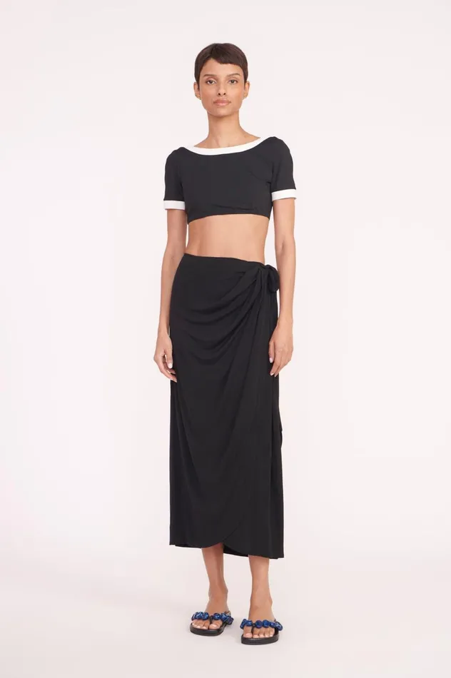 Women CoverUps STAUD STAUD ANGELICA WRAP SKIRT BLACK