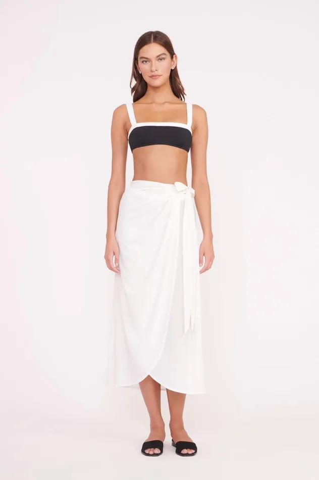 Women CoverUps STAUD STAUD ANGELICA WRAP SKIRT WHITE