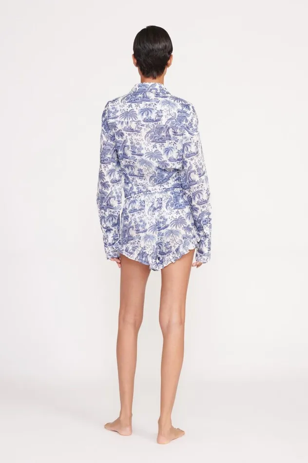 Women CoverUps STAUD STAUD BOYANA SHORT BLUE TOILE Women CoverUps STAUD STAUD BOYANA SHORT BLUE TOILE