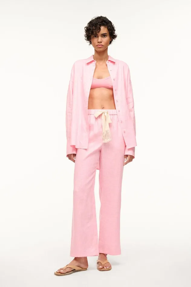 Women CoverUps STAUD STAUD COLTON SHIRT PEARL PINK