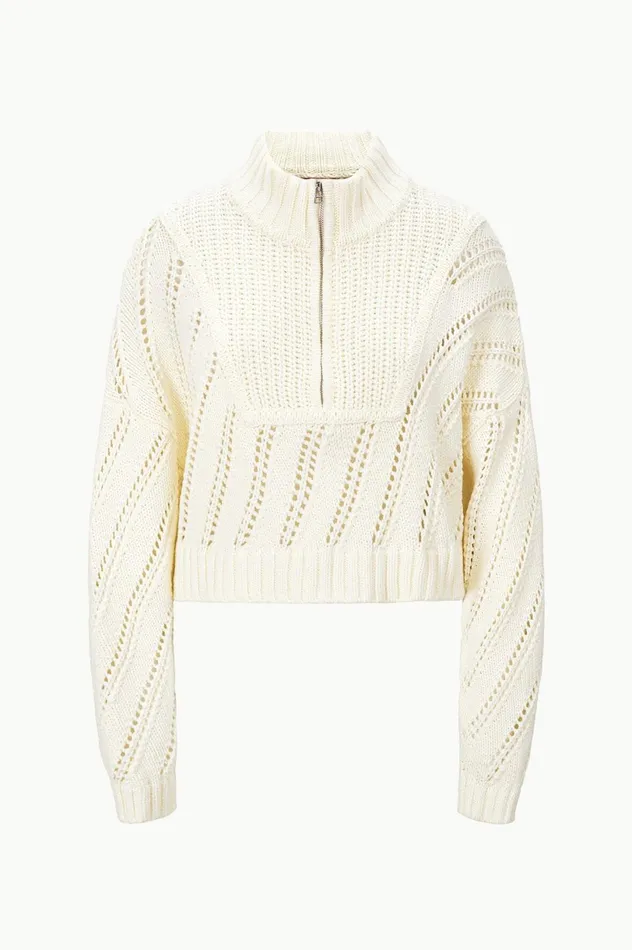 Women CoverUps STAUD STAUD CROPPED HAMPTON SWEATER IVORY Women CoverUps STAUD STAUD CROPPED HAMPTON SWEATER IVORY