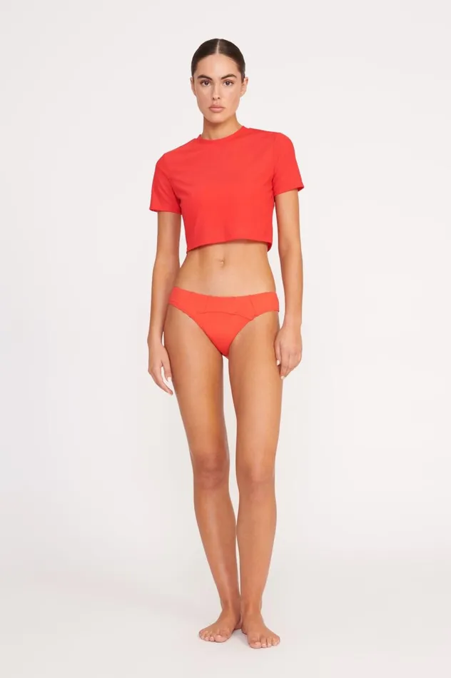 Women CoverUps STAUD STAUD FERNANDA TOP RED ROSE