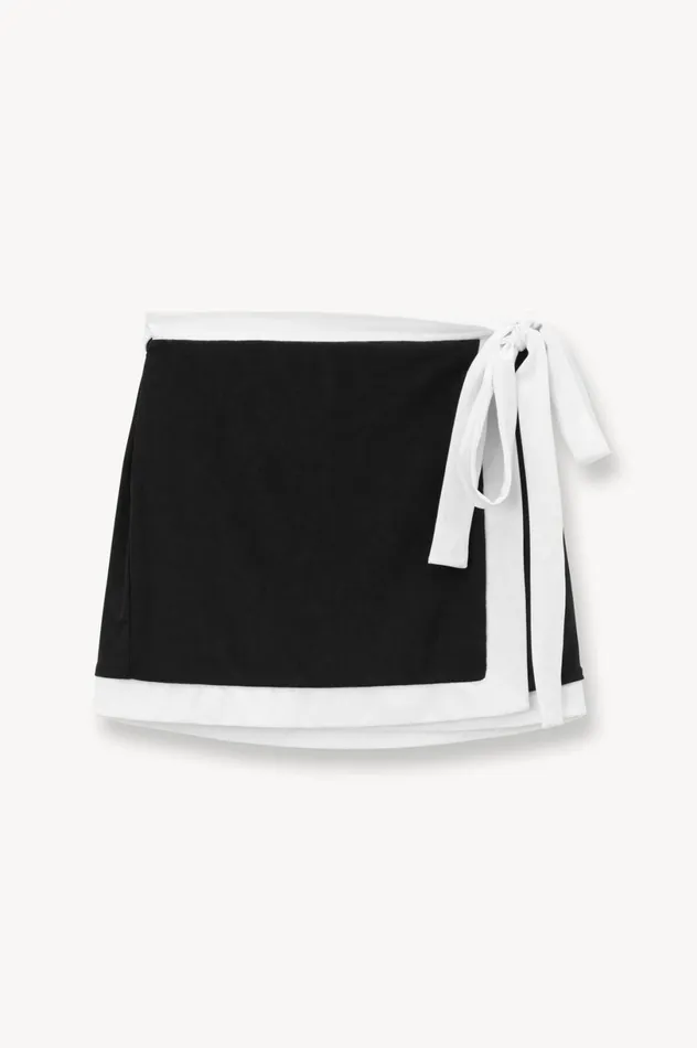 Women CoverUps STAUD STAUD GRETCHEN MINI WRAP SKIRT BLACK WHITE Women CoverUps STAUD STAUD GRETCHEN MINI WRAP SKIRT BLACK WHITE