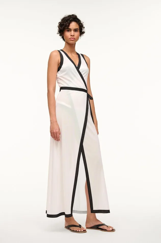 Women CoverUps STAUD STAUD ISCHIA COVERUP DRESS WHITE BLACK Women CoverUps STAUD STAUD ISCHIA COVERUP DRESS WHITE BLACK