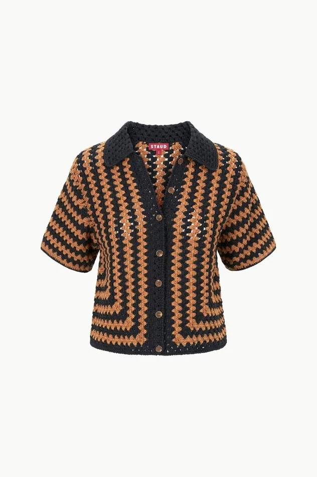 Women CoverUps STAUD STAUD MABEL TOP BLACK TAN SEASHORE STRIPE Women CoverUps STAUD STAUD MABEL TOP BLACK TAN SEASHORE STRIPE