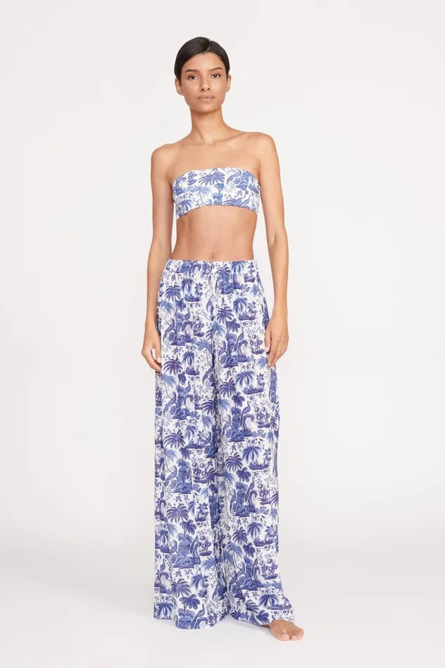 Women CoverUps STAUD STAUD MARZA PANT BLUE TOILE