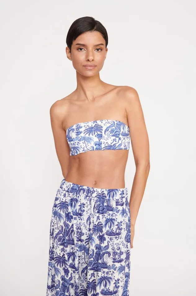 Women CoverUps STAUD STAUD MARZA PANT BLUE TOILE Women CoverUps STAUD STAUD MARZA PANT BLUE TOILE