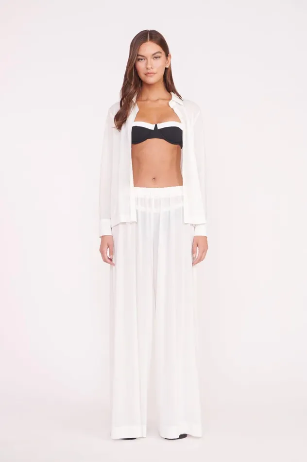 Women CoverUps STAUD STAUD MARZA PANT WHITE