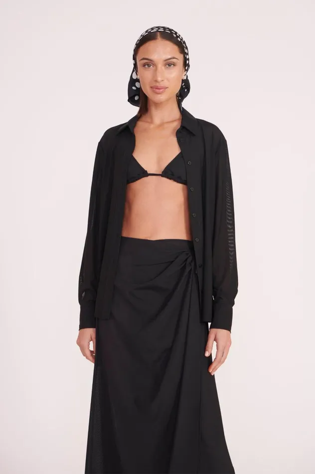 Women CoverUps STAUD STAUD MIRIAM TOP BLACK