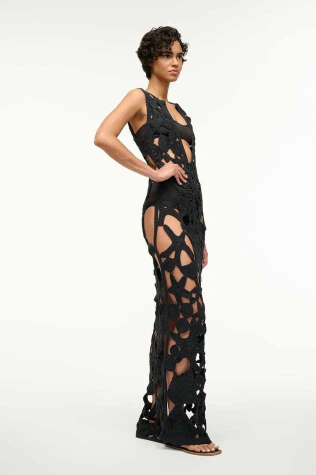 Women CoverUps STAUD STAUD PELLEGRINO DRESS BLACK Women CoverUps STAUD STAUD PELLEGRINO DRESS BLACK