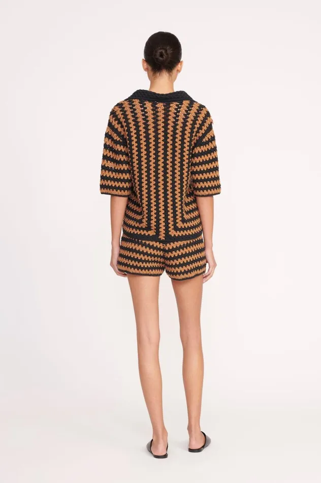 Women CoverUps STAUD STAUD SAMARA SHORT BLACK TAN SEASHORE STRIPE Women CoverUps STAUD STAUD SAMARA SHORT BLACK TAN SEASHORE STRIPE