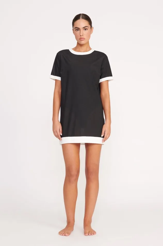 Women CoverUps STAUD STAUD SELAH DRESS BLACK WHITE